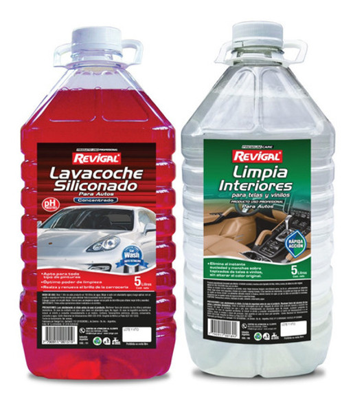Limpia Interiores Y Lavacoche Siliconado Rojo Ph Neutro X 5 L Revigal 0