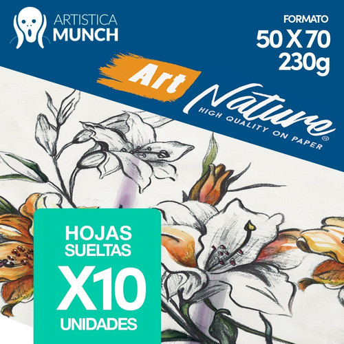 Papel Para Acuarela Art Nature 230gr 50x70 10 Hojas 0
