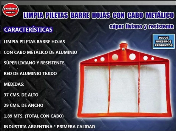 Limpia Piletas Barre Hojas Sin Cabo Industria Nacional 1