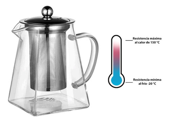 Tetera De Vidrio 900ml Con Filtro Tapa Acero Inox Borosilic 1 Tetera De Vidrio 900ml Con Filtro Tapa Acero Inox Borosilic 1