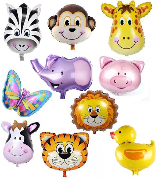 10 Globos Metalizado Animalitos Selva Y Granja  36cm 0 10 Globos Metalizado Animalitos Selva Y Granja  36cm 0