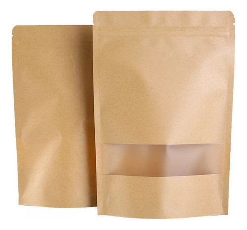 Bolsas Kraft Con Visor Y Cierre Ziploc 10 X 9 Cm 0