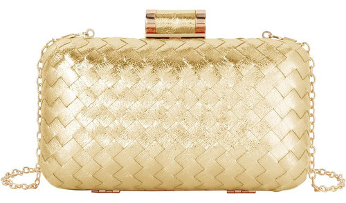 Bolso De Poli Algodon Y Metal De Noche Patron Celosia-dorado 0