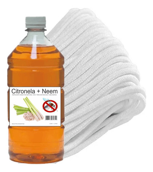 20 Mechas Antorcha 10mmx20cm-10 Litros Aceite Citronela-neem 0 20 Mechas Antorcha 10mmx20cm-10 Litros Aceite Citronela-neem 0