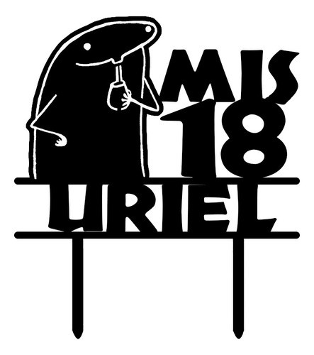 Cake Topper Adorno Torta  - Meme Flork Mate Personalizable 0