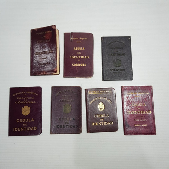 Antiguas Cédula Identidad Córdoba Lote X 7 Dif Mag 60486 0