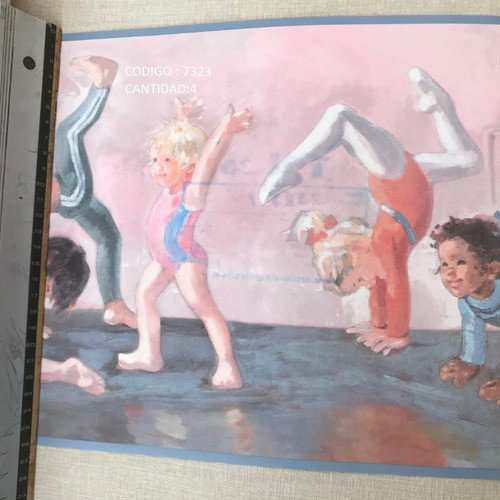 Guardas Papel Decorado Vinilicas Infantil Gimnasia  Nenas 0