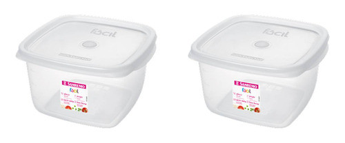 Kit 2 Potes P/alimentos Organizador 3,7l Transparente 0