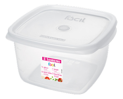 Kit 2 Potes P/alimentos Organizador 3,7l Transparente 1