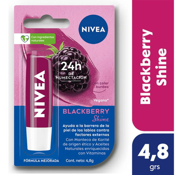 Pack 6u Protector Labial Nivea Labello Blackberry Shine 4,8g 1 Pack 6u Protector Labial Nivea Labello Blackberry Shine 4,8g 1