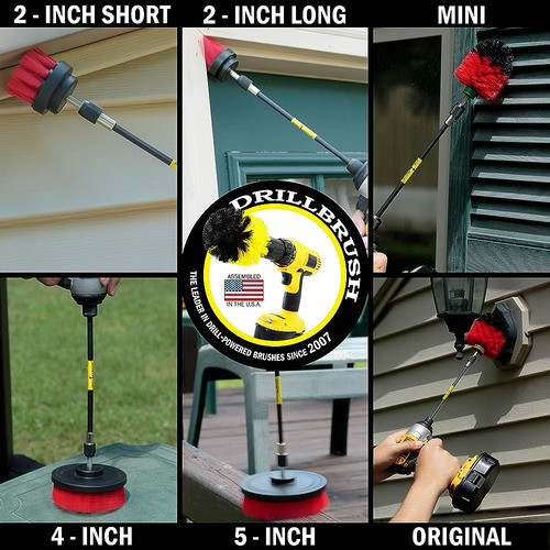 Drillbrush Ultimate Outdoor Cleaning Kit Con Extensión De 7 1