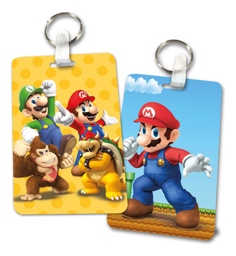 20 Souvenirs Mario Bros Identificadores Para Mochilas 1