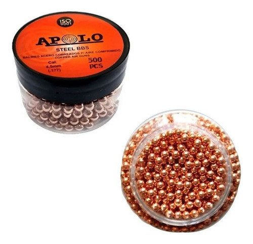 Balines Apolo 500 Esfericos 4.5 Mm Steel Bbs P/ Pistola Co2 1