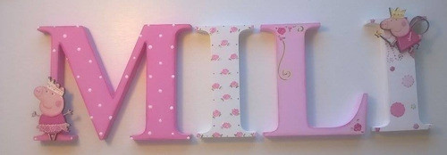 Letras De Peppa Pig En Madera 1
