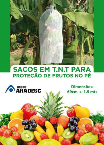 10 Sacos Tnt Para Proteção De Cacho Banana 1,50 Mt X 0,69 Cm 1
