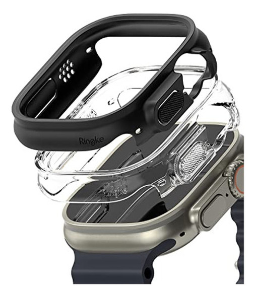 Funda Ringke Para Apple Watch Ultra 2 Transparente Y Negro 0