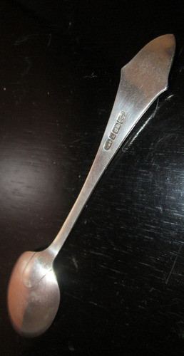 Cuchara De  Te Antigua Cuatro Cuños Plata Enchapada 1