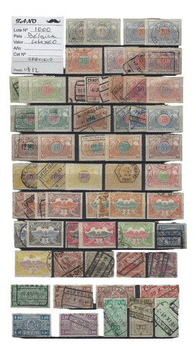 Lote1000 Bélgica Lote De 60 Estampillas Antiguas De Servicio 0