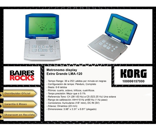 Metronomo Korg Display Extra Grande Lma-120 1