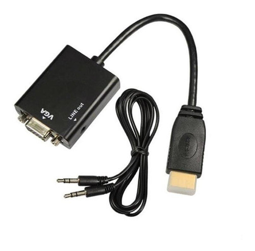 Cable Adaptador Conversor Hdmi A Vga Con Audio Full Hd 1080p 0