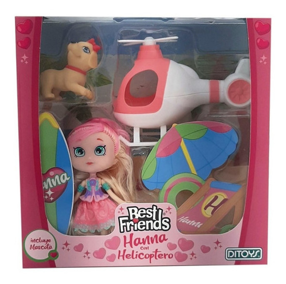 Playset Muneca C/helicoptero Y Mascota Best Friends Jeg 2435 0 Playset Muneca C/helicoptero Y Mascota Best Friends Jeg 2435 0