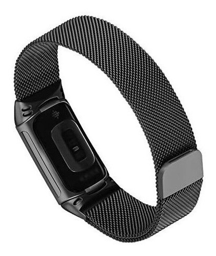 Malla Metalica Para  Fitbit Charge 5 Negra 1
