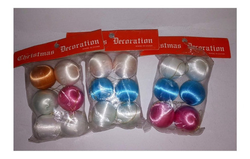 Adorno Navideño Navidad Globos Decorados Hilo Colgar Ch X6 1