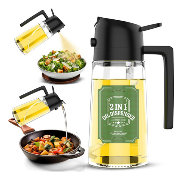 Dispensador De Aceite Para Cocina, Rociador Y Botella De 470 0