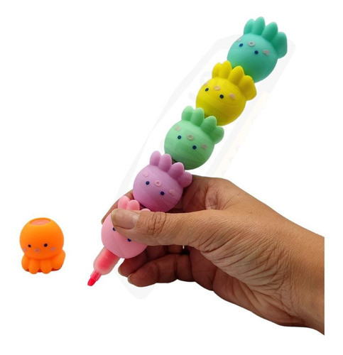 Caneta Marca Texto Polvo Polvinho Mini Fofinho Kit C/6 0