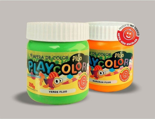 Tempera Escolar Playcolor 300 Grs. Fluo Verde 0