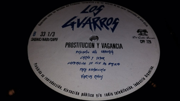 Los Guarros Prostitucion Y Vagancia Lp Vinilo Insert Promo 1
