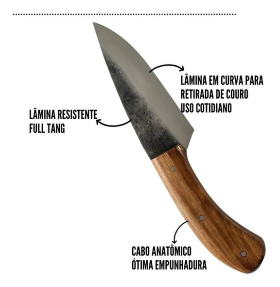 Faca Artesanal Coreadeira  Aço Carbono 5  Corear Tirar Couro 1 Faca Artesanal Coreadeira  Aço Carbono 5  Corear Tirar Couro 1