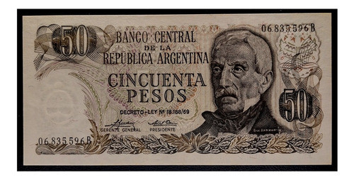Argentina Billete 50 Pesos Ley 1975 B Sc Bot 2372 1