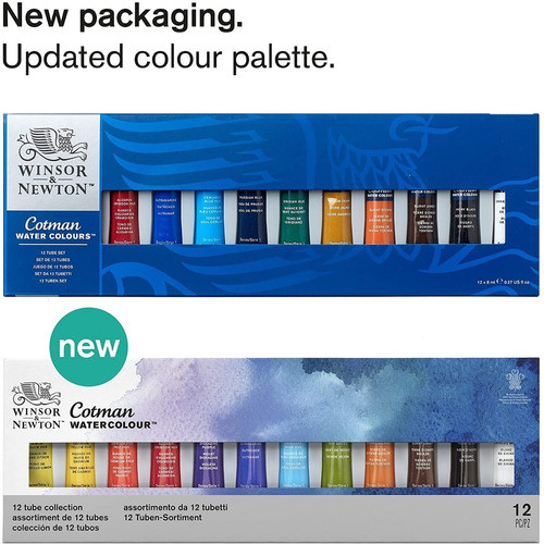 Acuarelas En Pomo Cotman Winsor And Newton X12 Colores Tubos 1
