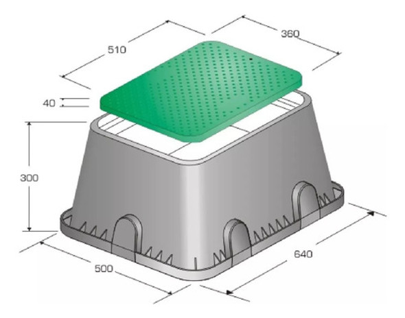Caja Para Valvula De Riego Jumbo Cuadrangular 1 Caja Para Valvula De Riego Jumbo Cuadrangular 1