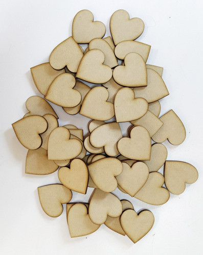 100 Corazones 1cm Fibrofacil Mdf Para Pintar Decorar Madera 1