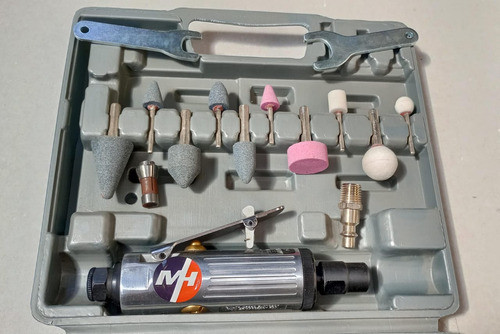 Amoladora Recta 1/4 Neumática Con Accesorios Y Maletin Mh 1