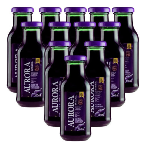 Kit 17 Suco De Uva Tinto Integral Aurora 300ml 1