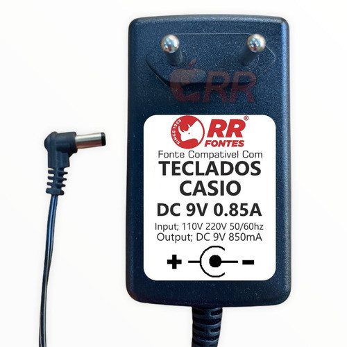 Fonte 9v Para Teclado Casio Mt-210 Mt-240 Mt-260 1
