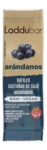 Barras Sabor Arandanos 30g Raw Vegana Sin Tacc Kosher X12u 1