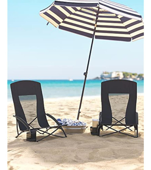 Songmics Silla De Playa Portátil, Con Respaldo 1