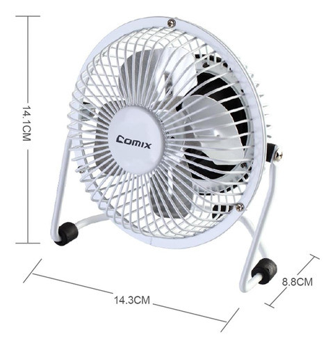 Comix Mini Ventilador 4 Usb Blanco Metal L602 1