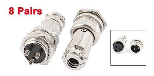 Uxcell 8pairs 16mm Thread 3 Terminales Male Female Panel Met 1