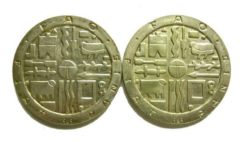 Lote De 2 Monedas Fao De Plata Año 1969 En Excelente Estado- 0