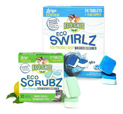 Eco-gals Eco Swirlz Limpiador De Lavadora Con Bonus Eco Scru 0