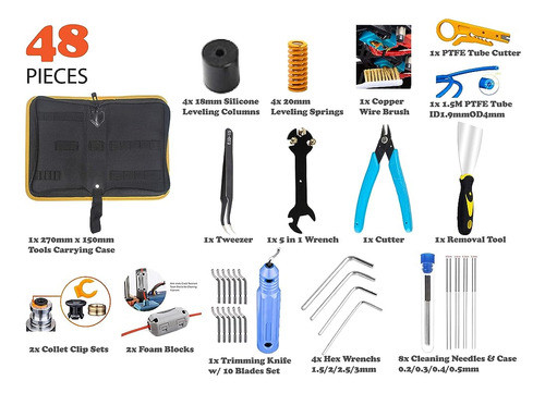 Go-3d Print 48 Piece 3d Print All You Need Tool Kit For Diy, 1