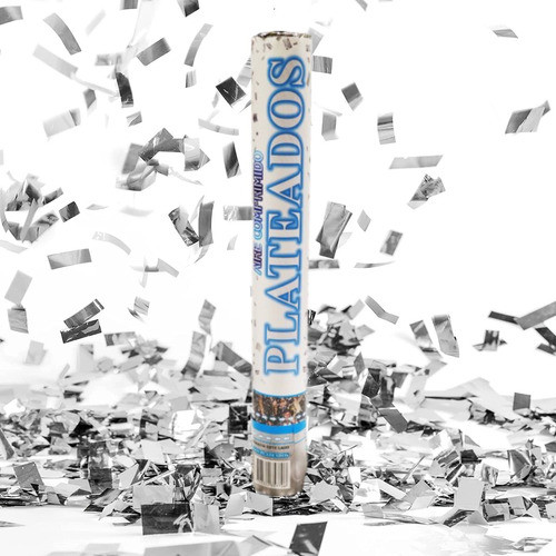 Cañon Lanza Papel Papelitos Plateados Metalizados Cotillon 0