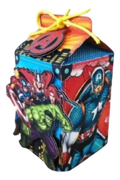 15 Cajitas Milk Box En 3d Grandes De Los Vengadores 0