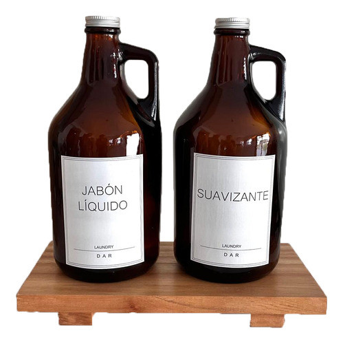 Set Lavadero Laundry X2 Botellones 1,9lt + Tabla Grande 0