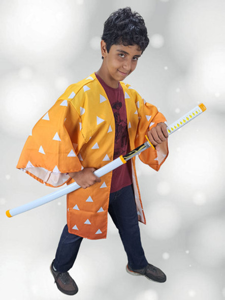 Katana Zenitsu Agatsuma Demon Slayer Lâmina Bambu Cosplay 1 Katana Zenitsu Agatsuma Demon Slayer Lâmina Bambu Cosplay 1